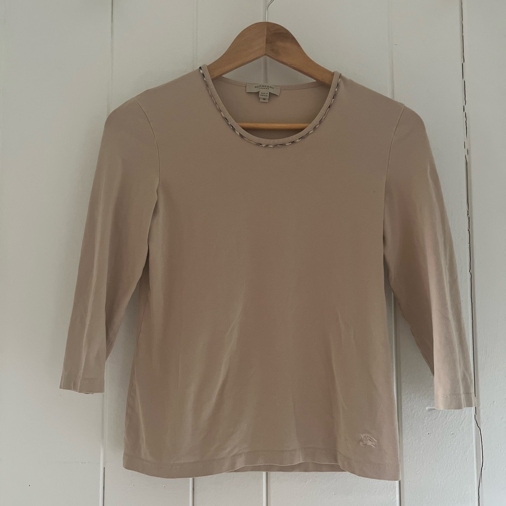Burberry 3/4 Sleeve Fitted Top
